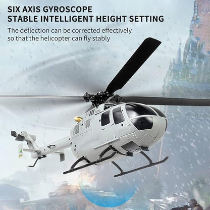 GoolRC C186 Remote Control Helicopter Remote Control Drone Single Propeller Without Ailerons 6-axis Gyro Stabilization Remote Control Airplane Altitude Hold s Adults Gray