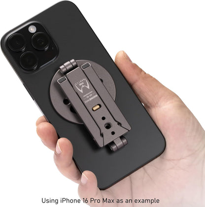 Magnetic Tripod for iPhone 12/13/14/15/16/17 & MagSafe Cases | Handy Phone Stand | 20 N52 Magnets Inside, Cold Shoe Mount, 1/4" Screw & Foldable Hook
