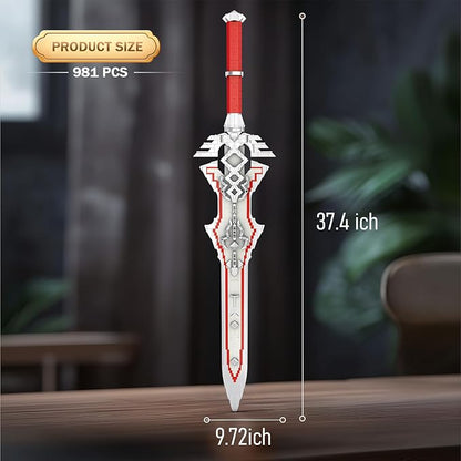 Reobrix Sword Building Sets for Adults Cool Royal Claymore 99015 Collectible Build and Display Model Anime-Style Cosplay Toy Sword Home Office Decor Gifts for Classic Game Fans Boys 14+ (981 PCS)