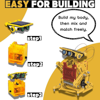 12-in-1 STEM Solar Robot Kit Solar Powered Science Building Toys for Boys Age 8-12 Educational Robotics Learning Experiment Set for Kids