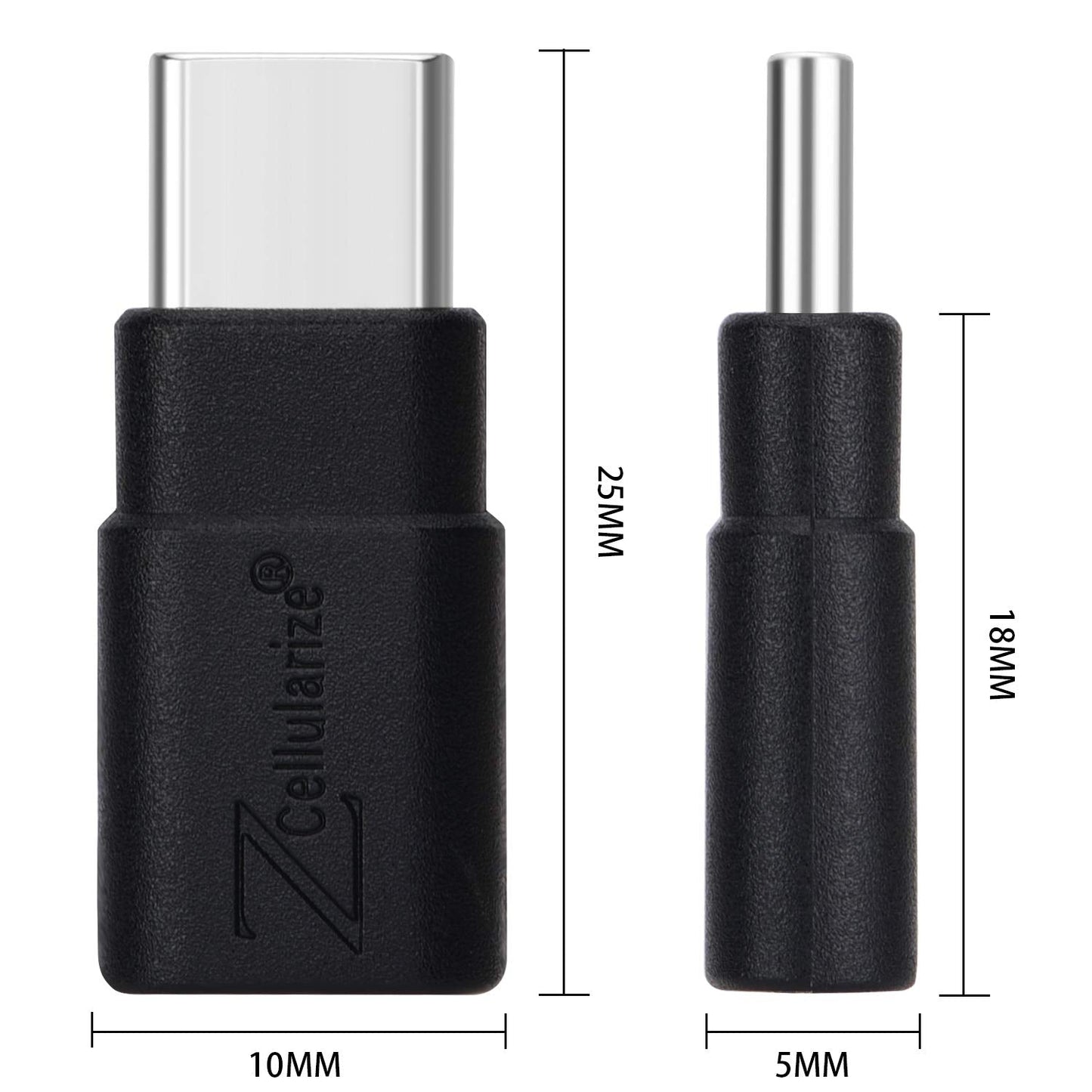 Cellularize USB C Extender Adapter Straight (2 Pack) 40Gbps 240W Cable Extension Type-C Low Profile Male to Female Thunderbolt QC & Data Transfer for USB-C Devices