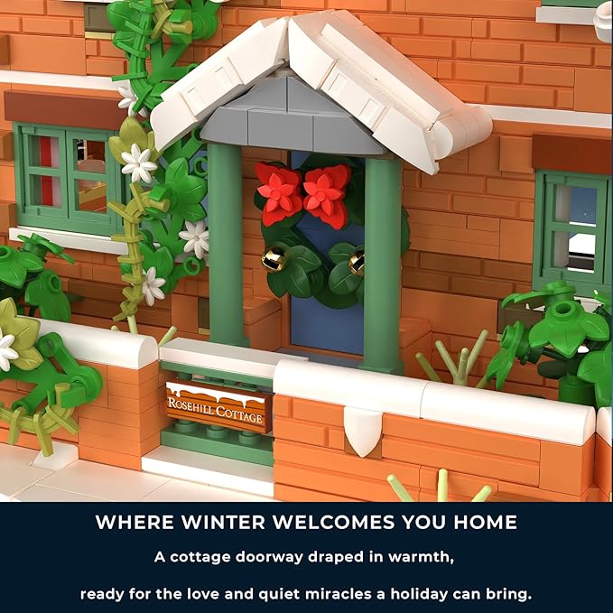 Rosehill Cottage Building Block Set – The Holiday House Creative Brick Toy for Kids and Adults Age 8+ Ideal (1666 Pieces) (Standard)