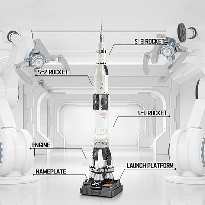 APENGBAOL Saturn V Space Rocket and Vehicles Building Blocks Set613 Precision Space Shuttle Building Block Toys for Kids .Gifts for Adults