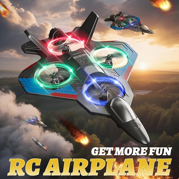 4DRC RC Planes Remote Control Airplanes for Kids Foam Remote Control Planes for Kids Adults Beginners Remote Control Helicopter Fighter Jet Drones for Kids Adults 360° Flip Easy to Fly