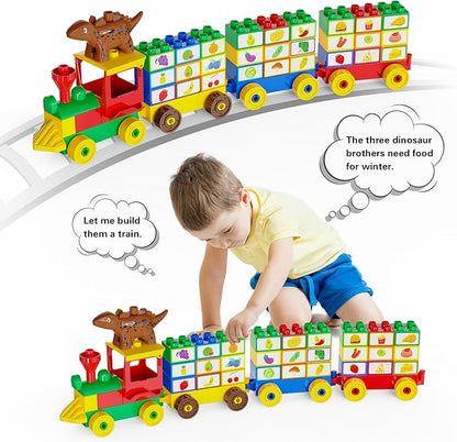 Building Blocks for Toddlers 2-5 Including Dinosaurs Cars 116-piece Large Classic Building Bricks Set Educational Toys for Children Boys Girls All Ages Compatible with All Major Brands