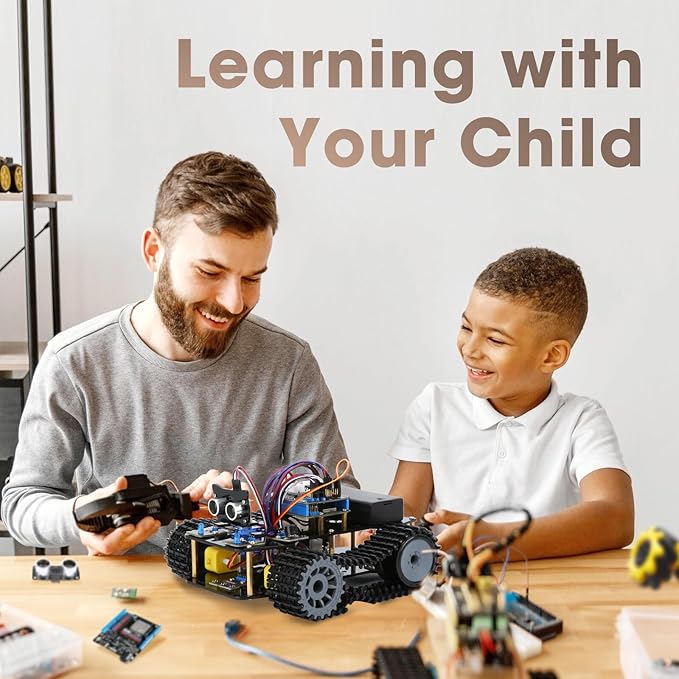 Robotics Kit for Kids Ages 8–12 Smart Robot Tank Car Compatible with Arduino &amp Scratch &amp Python STEM Toys for Boys Ages 8–12 App &amp Remote Control Birthday Coding Gift for Boys Girls a