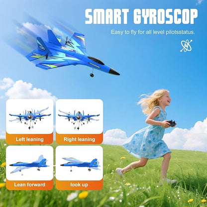 4DRC Foam RC Plane for Kids Adults Remote Control Airplane RC Jet Helicopter Drone Plane for Kids Adults Beginner Easy to Fly RC Fighter Remote Control Aircraft with Automatic Balance Gyro