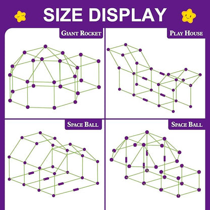 SpringFlower 100 PCS Glow in The Dark Fort Building Kit for KidsEducational Gift for 3 4 5 6 7 8 9 10 11 12 Years Old Boys and GirlsSTEM Construction Toys