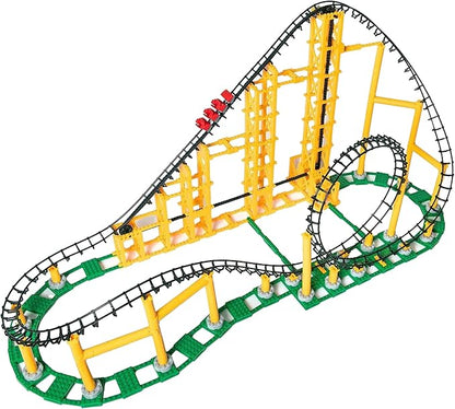 CDX Blocks: Sidewinder - 825 Pieces Building Brick Set Gravity Powered Looping Coaster Model Promotes STEM Learning
