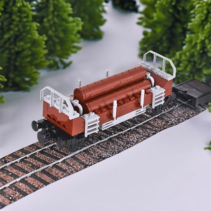 6IN1 City Freight Train Car Building Set DIY Toys for Teens and Adults Compatible with Lego 630 Building Accessory (Stone Cart)