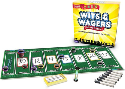 Wits &amp Wagers Deluxe Board Game by North Star Games - Award Winning Trivia Game - 4+ Players - Ultimate Party Game for Family Teens and Adults.