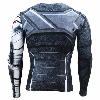 Cosfunmax Super Hero Compression Sports Shirt Men's Long Sleeve Fitness Tee Gym T-Shirt M