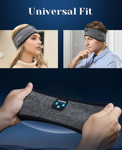 Perytong Sleep Headphones Wireless, Bluetooth Sports Headband Headphones with Ultra-Thin HD Stereo Speakers Perfect for Sleeping,Workout,Jogging,Yoga,Insomnia, Air Travel, Meditation (BlackGrey)