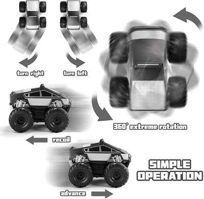 Amphibious Remote Control Car 1:18 RC Off-Road Monster Truck Toys for Boys4WD All Terrain Off-Road Pickup 2.4 GHz RC Vehicles Waterproof RC Trucks Christmas Birthday Gifts for Boy Girl (Grey)