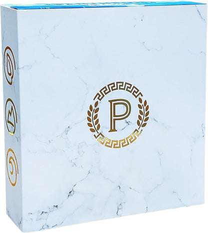 Pantheum: Deluxe Edition | Family Strategy Board Game for Greek Mythology Fans | 1–4 Players | Ages 12+ | 45–60 Min Playtime | Includes Gold Foil Sleeve Minifigures Engraved Dice and Wooden Tokens
