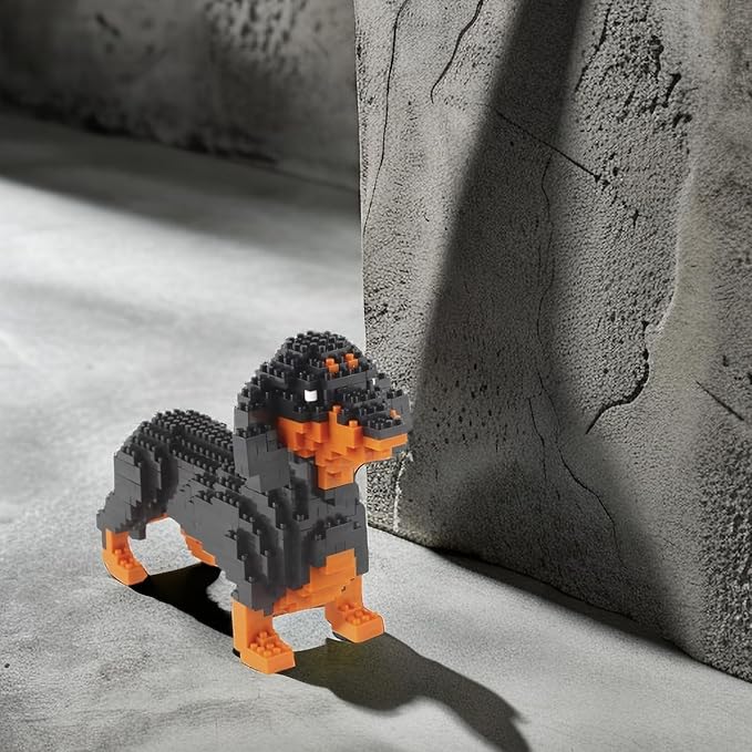Larcele Micro Dachshund Dog Building Blocks Set Super Mini Pet Building Toy Bricks Kit 898 Pieces KLJM-02 (Dachshund)