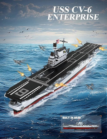 SEMKY Military Series USS Enterprise Aircraft Carriers MOC Building Blocks and Engineering Toy（1883 Pieces）