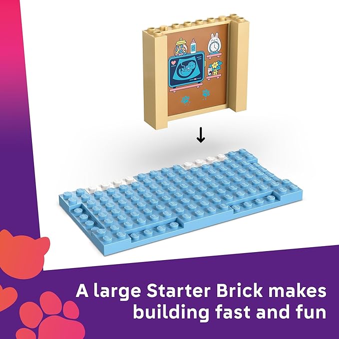 LEGO Friends Animal Vet Clinic Building Toy - Playset for Preschool Girls &amp Boys Ages 4+ - Gift for Birthdays - W/Valeria &amp Zac Minidolls 5 Toy Pets &amp Accessories - 42696