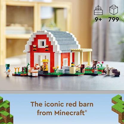 LEGO Minecraft The Red Barn 21187 Building Toy Set for Kids Girls and Boys Ages 9+ (799 Pieces)