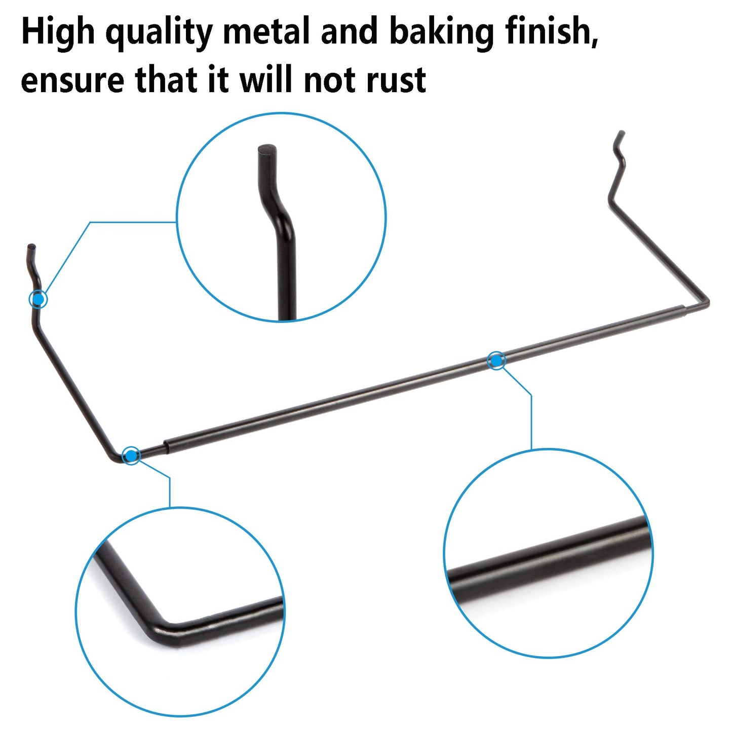 Paper Towel Holder for Pegboard, Extendable, Fit Any Standard Pegboard, 4 Packs, Black