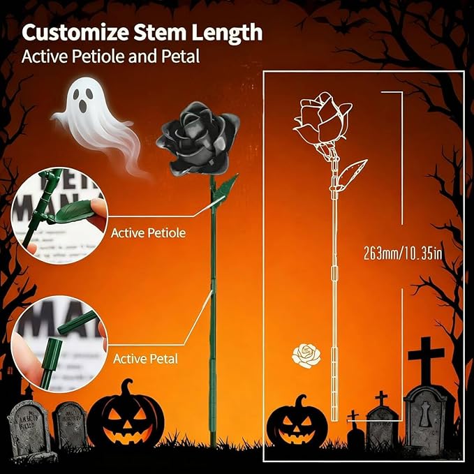Black Rose Bouquet Building Set 12 Compatible with Lego Flowers for Daughter DIY Roses Building Blocks Gothic Artificial Everlasting Flowers Room Decoration &amp Gift for Halloween