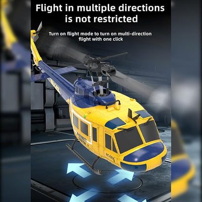C032 UH-1 Huey RC Helicopter for Adults 1/48 Scale 2.4G 6CH Flybarless Remote Control Military Helicopter 3D Stunt Flight &amp High-Precision RC Airplane for Beginners