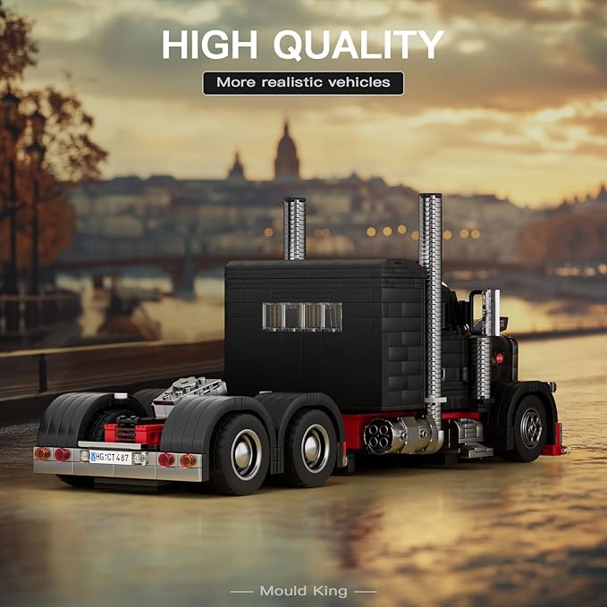 Mould King Semi Truck Toys Building Sets Collectible Trucks Vehicle Trailer Model Build and Display 10037 STEM Project Blocks Kits Decor for Adults and Aged 14+ (1814 Pieces)