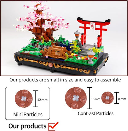 Cherry Blossom Meaningful Bonsai Tree Building SetsJapanese Style Sakura Tree Mini Building Blocks(1286 PCS)Enjoy Your Own Beautiful Display Show Present for Kids and Adults
