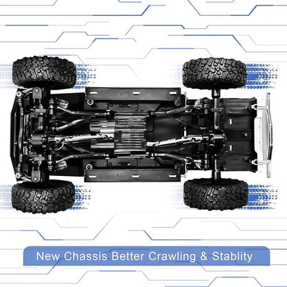 WPL C64-1 RC Car 1:16 Scale RC Crawler RTR RC Rock Truck 4x4 Off-Road Vehicle Mode 260 Motor New Gearbox with 3 Upgraded 1200mah Battery for Adult RC Hobby (Blue)