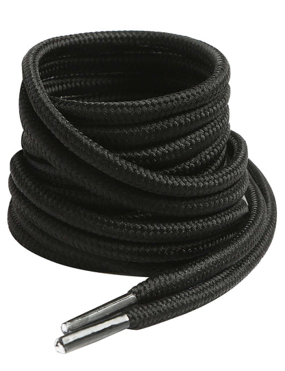 VSUDO 55 Inches Round Black Boot Laces, 5/32" Diameter Shoe Laces for Boots, Heavy Duty Work Shoestrings, Hiking Shoelaces for Men or Women (2Pairs-Black-140CM)