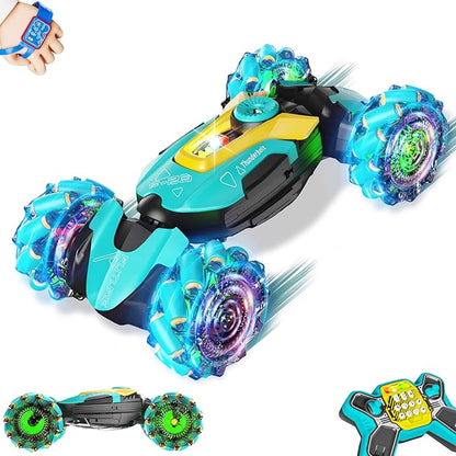 Gesture Sensing RC Stunt CarRemote Control Car Toys for Ages 5-7-13with Lights Music Spray4WD 360° Spins All Terrains Kids Toys RC Cars3-6 Year Old Boy Birthday Gift &amp 3-12 Best Gift for Kids