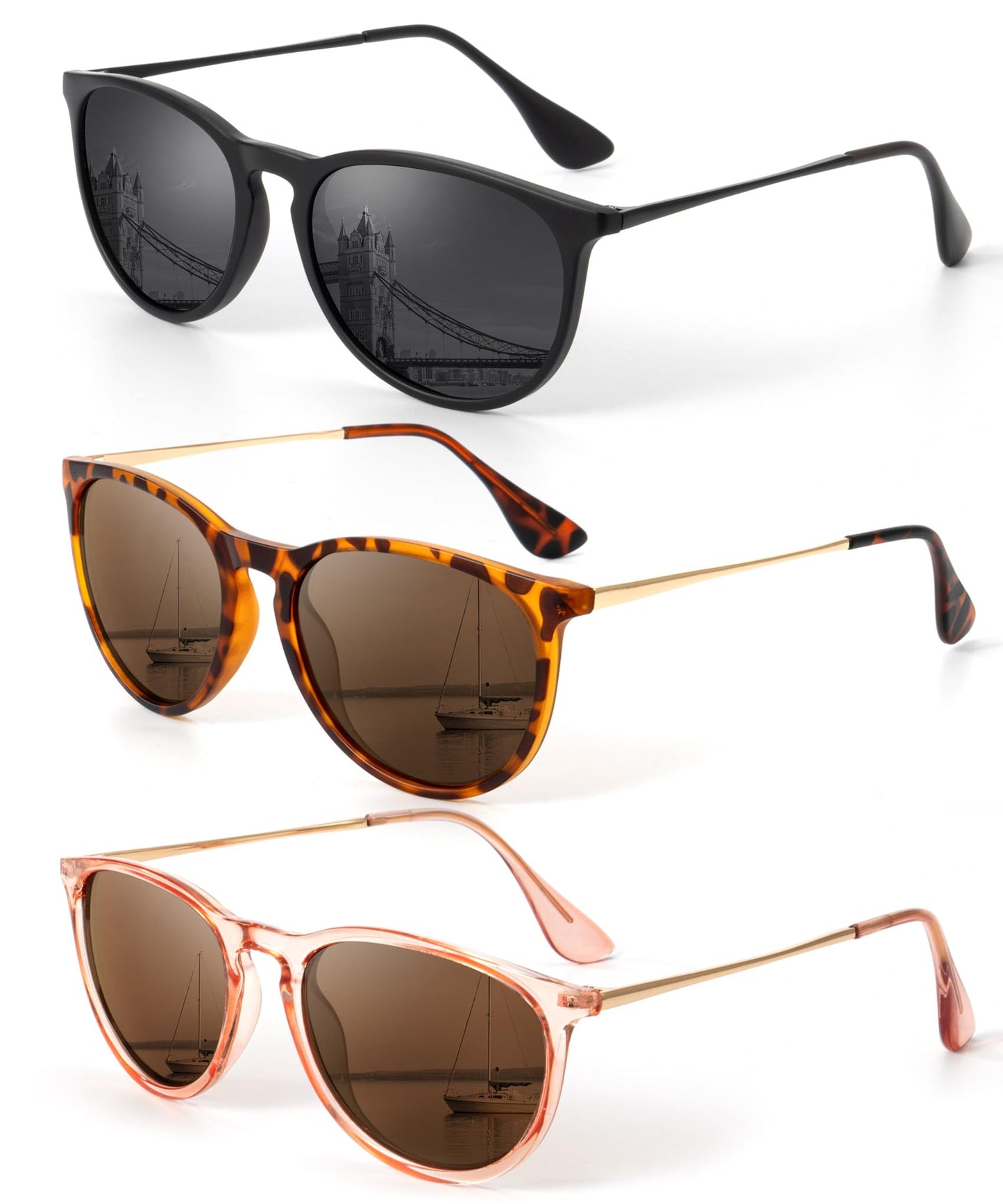 KALIYADI Sunglasses Womens Polarized Womens-Sunglasses: Trendy Sun Glasses with UV400 Retro Style for Party Beach Shopping
