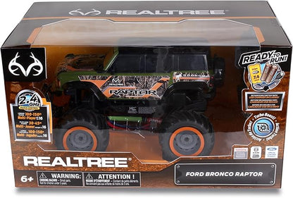 NKOK Realtree: RTR RC - Ford Bronco Raptor - Green-Orange-Camo - 2.4 Ghz High Performance for Donuts &amp Wheelies Turbo Boost Radio Controlled Vehicle