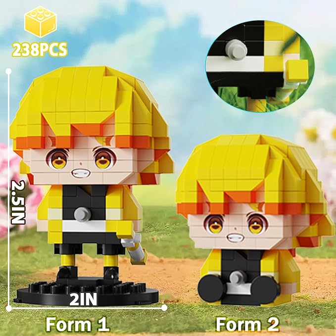 5 Kill Demon-Themed Anime Figures Building Set 2IN1 Sitting&ampStanding Models Cute Popular Characters Monster Killer Micro Brick Japanese Manga Merch Toy Decor Easter's Day Gift for Fans(1140 Pcs)