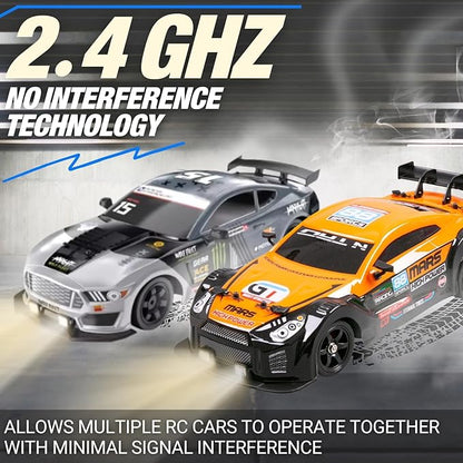 Liberty Imports RC Drift Car 1/16 2.4GHz 4WD Remote Control Sport Racing On-Road Vehicle with LED Light Batteries and Drift Tires (Blue)