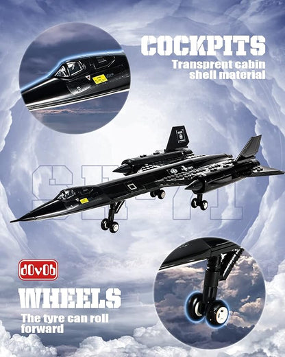 dOvOb Military SR-71 Reconnaissance Blackbird Air Force Building Block Set (183 Pieces) Aircraft Jet Building and Military Toys Gifts for Kid and Adult
