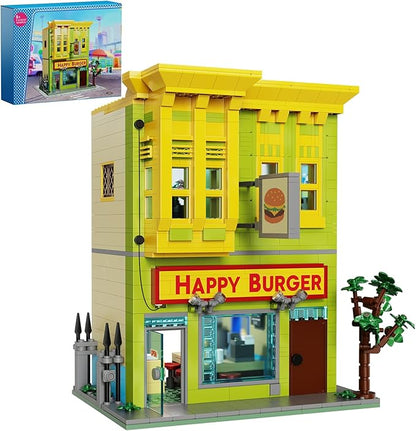 Happy Burgers House Building Set The Bob's House Kuchi Kopi Building Blocks Toys Set Compatible with Lego Great Gift and Collectibles Set for Belcher Family Cartoon TV Fans Boys &amp Girls(1018 PCS