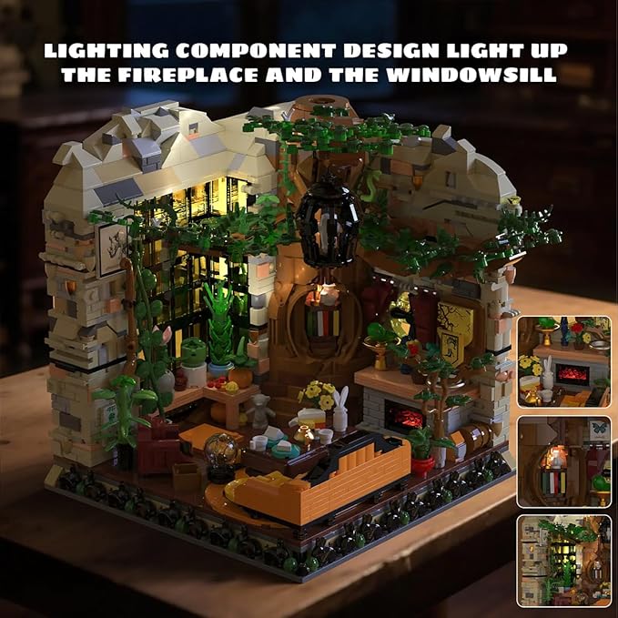 Magic World Huflepuf College Common RoomHarry Modular Architecture Building Blocks Poter with LightCollectible Harry House Model Building Brick Kit for Adults Teens Boys Girls - 2059Pieces