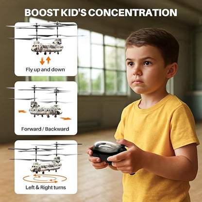 SYMA Remote Control Helicopter S52H Military Transport RC Helicopter with Altitude Hold One Key take Off/Landing LED Light Low Battery Reminder Army Toys for Kids and Military Fans