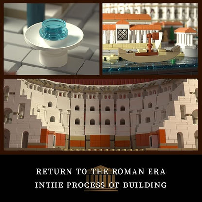 Givenni Architecture The Roman Colosseum Building Sets Collectible Model for Adults Home Décor Model Building Kit Creative DIY Activity Famous Landmarks Collection (3989Pieces)