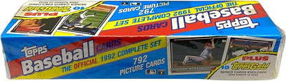 Topps Baseball Cards The Official 1992 Complete Set (792 Picture Cards)