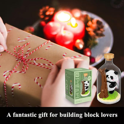 Creative Panda Toy Building SetAdult Mini Animal Friend SetParty Favors Gift for FriendsAnimal Lover Office Home Decor Building Block KitNew Year Easter Birthday Gift for Family(Hiding)