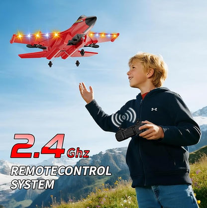 4DRC Foam RC Plane for Kids Adults Remote Control Airplane RC Jet Helicopter Drone Plane for Kids Adults Beginner Easy to Fly RC Fighter Remote Control Aircraft with Automatic Balance Gyro