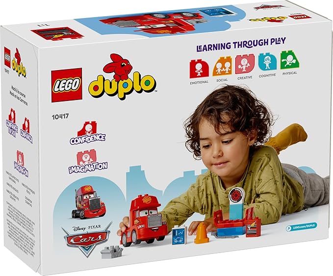 LEGO Disney Pixar Mack at The Race Cars Toys - Pixar Cars Birthday Gift for Toddlers Preschool Boys &amp Girls Ages 2+ - Educational Building Toys Set - 10417