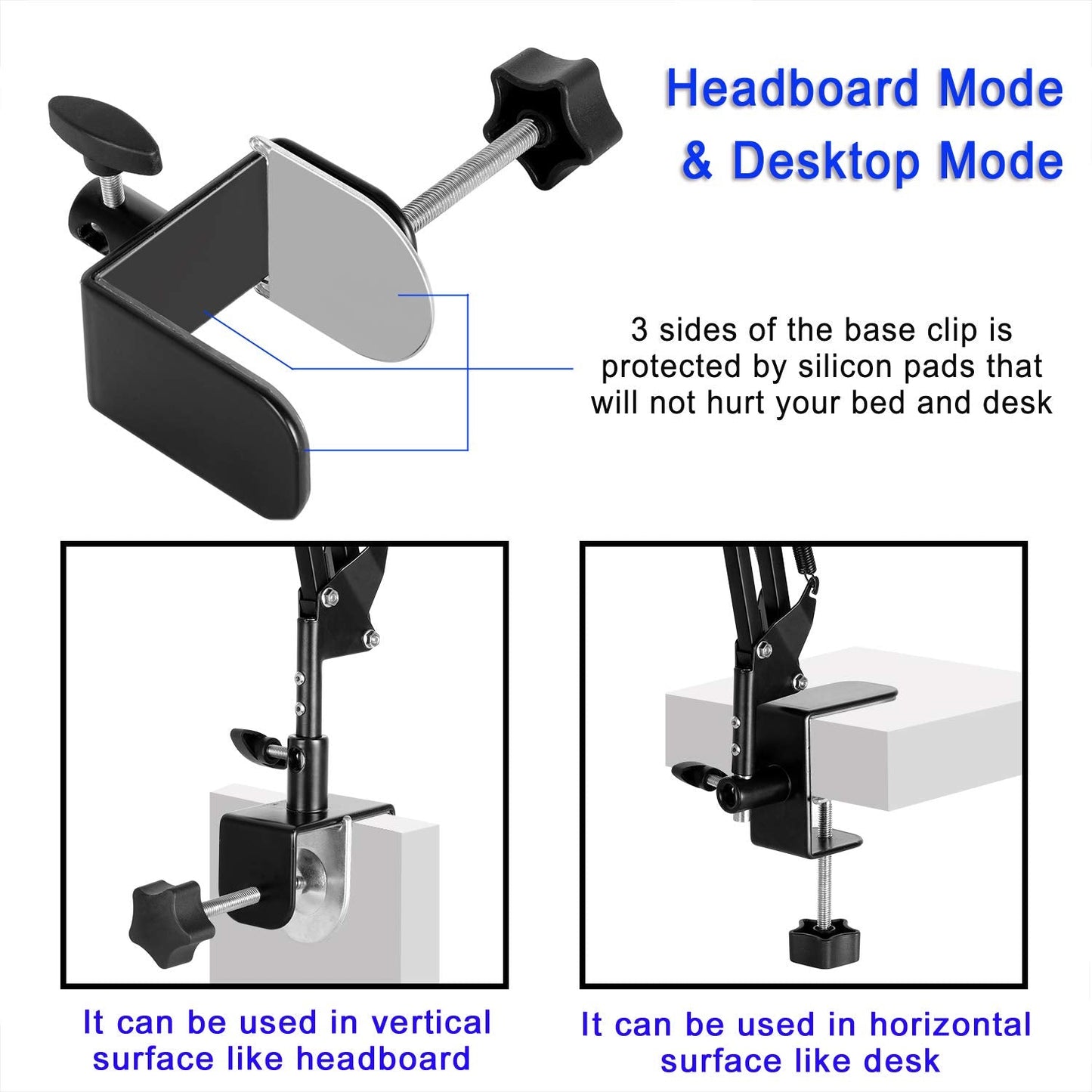 Tablet Stand Adjustable,Foldable Arm Stand for Bed,Aluminum Universal Flexible Tablet Holder with 360 Degree Rotation Compatible with iPad/iPhoneX/iPad Pro/N-Switch,or Other 4.5~12.9 Inches Devices