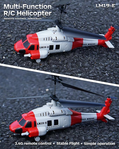 Army RC Helicopter with 10 Missiles LM19-E 2.4GHz Remote Control Helicopter for Beginners and Adults Military Helicopter Toy LED Lights Altitude Hold One-Key Take Off Indoor Friendly