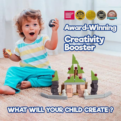 Taksa Toys Educational Building Blocks for Kids Ages 3 4 5 6 7+ Years Old Reggio Emilia Stem Toys Montessori Toys for Girls Boys Unique Preschool Learning &amp Stacking Resources Gift Pack 72 Pcs