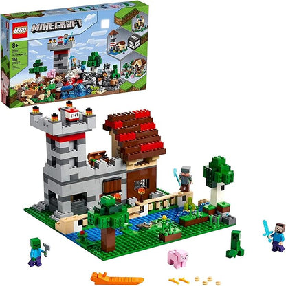 LEGO Minecraft The Crafting Box 3.0 21161 Minecraft Brick Construction Toy and Minifigures Castle and Farm Building Set Great Gift for Minecraft Players Aged 8 and up (564 Pieces)