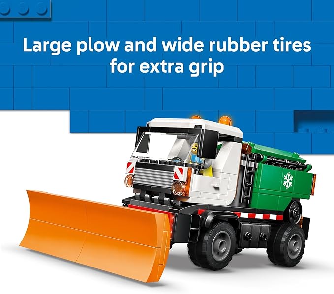 LEGO City Snowplow Truck Building Toy for Kids - Pretend Play Vehicle for Boys &amp Girls Ages 5+ - Toy Truck W/Movable Plow &amp Driver Minifigure - Gift Idea for Birthdays - 60490
