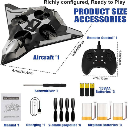 Foam Remote Control Airplanes for Kids &amp Adults | Easy Control Great for Beginner and Teenagers with Stable Hovering 360° Flips Circle Fly LED Light 2.4Ghz Christmas &amp Birthday Gifts